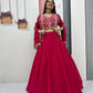 Festival Special Chinon Crop Top Lehenga with Jacket for Wedding and Party Wear