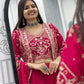 Festival Special Chinon Crop Top Lehenga with Jacket for Wedding and Party Wear