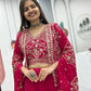 Festival Special Chinon Crop Top Lehenga with Jacket for Wedding and Party Wear