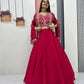 Festival Special Chinon Crop Top Lehenga with Jacket for Wedding and Party Wear