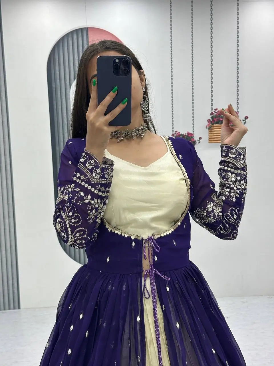 Festival Special Simar Cosmos Indo-Western Lehenga Set with Embroidered Shrug – Party & Wedding Wear