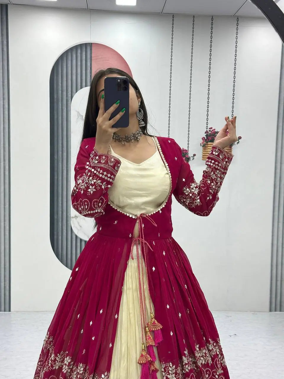 Festival Special Simar Cosmos Indo-Western Lehenga Set with Embroidered Shrug – Party & Wedding Wear