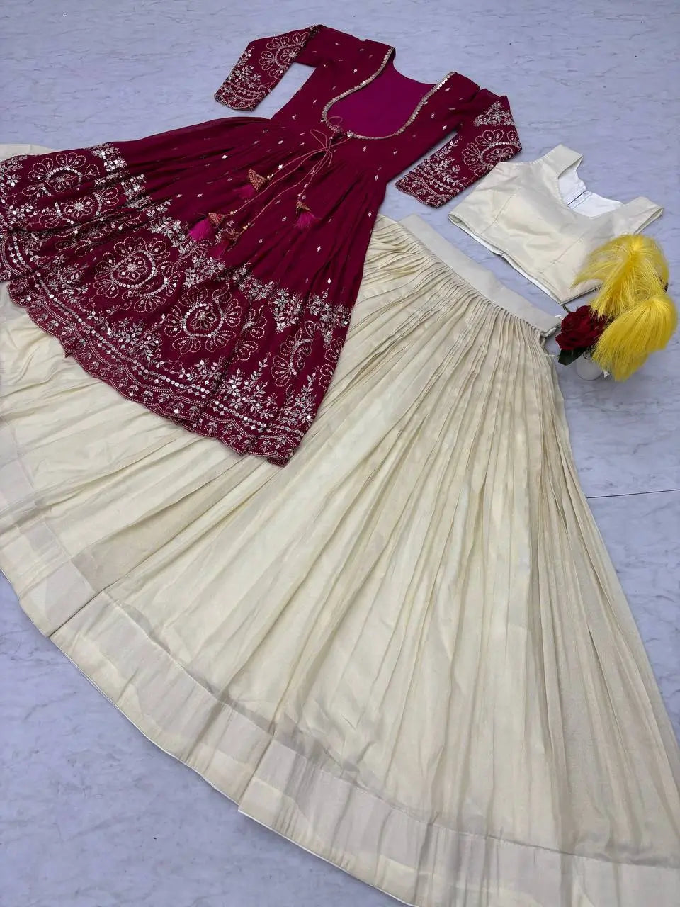 Festival Special Simar Cosmos Indo-Western Lehenga Set with Embroidered Shrug – Party & Wedding Wear
