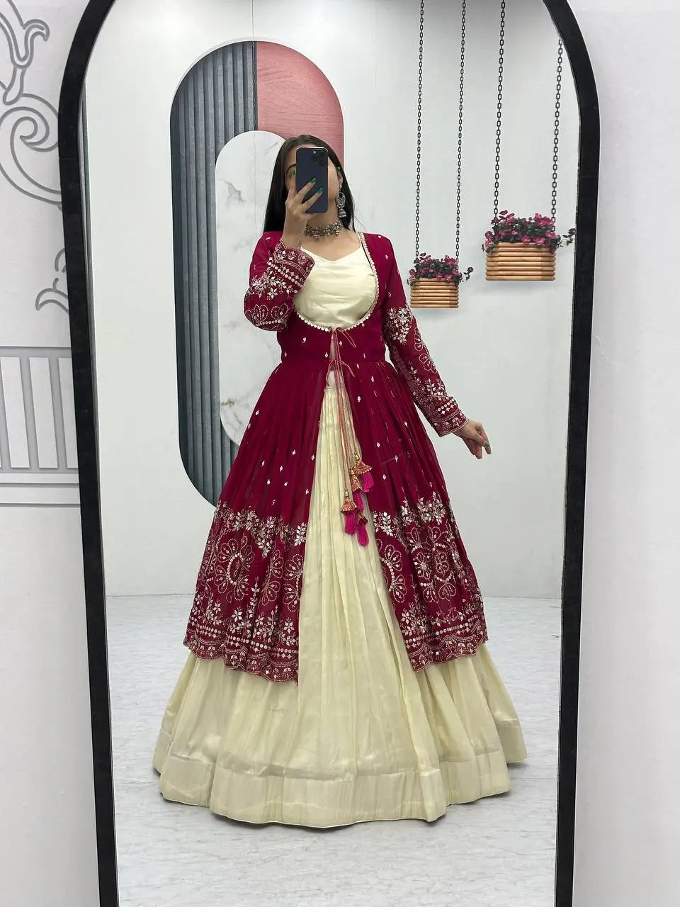 Festival Special Simar Cosmos Indo-Western Lehenga Set with Embroidered Shrug – Party & Wedding Wear