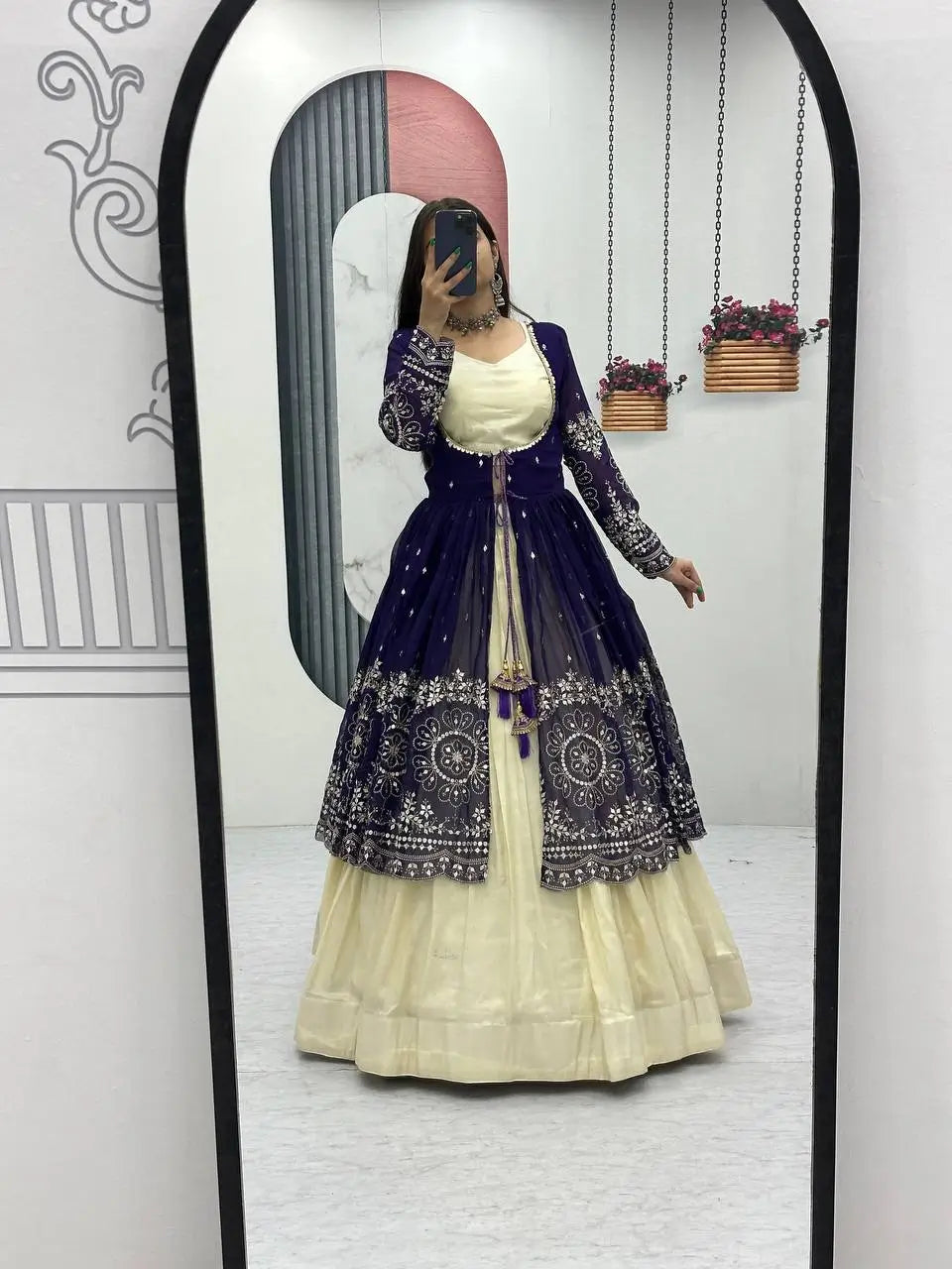 Festival Special Simar Cosmos Indo-Western Lehenga Set with Embroidered Shrug – Party & Wedding Wear