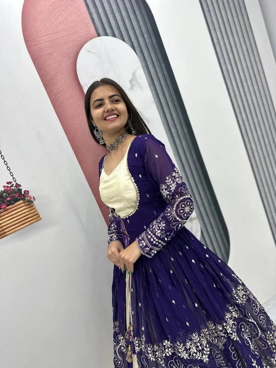 Festival Special Simar Cosmos Indo-Western Lehenga Set with Embroidered Shrug – Party & Wedding Wear