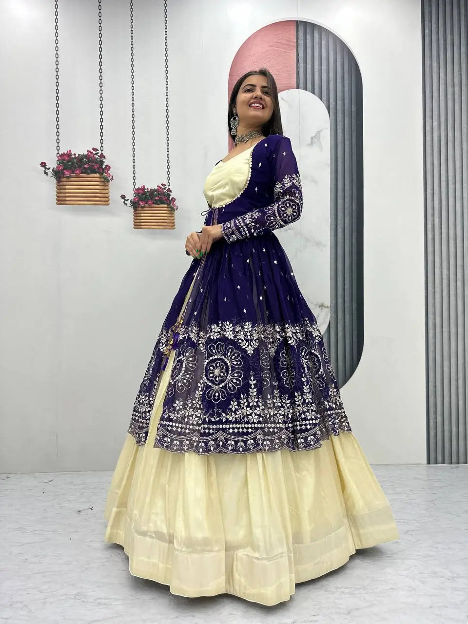 Festival Special Simar Cosmos Indo-Western Lehenga Set with Embroidered Shrug – Party & Wedding Wear