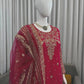 Festive Embroidered Crepe Farshi Suit Set for Wedding and Celebration Wear