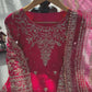 Festive Embroidered Crepe Farshi Suit Set for Wedding and Celebration Wear