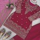 Festive Embroidered Crepe Farshi Suit Set for Wedding and Celebration Wear
