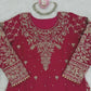 Festive Embroidered Crepe Farshi Suit Set for Wedding and Celebration Wear