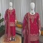 Festive Embroidered Crepe Farshi Suit Set for Wedding and Celebration Wear