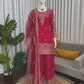 Festive Embroidered Crepe Farshi Suit Set for Wedding and Celebration Wear
