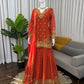 Festive Embroidered Georgette Sharara Suit Set
