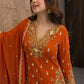 Festive Embroidered Georgette Sharara Suit Set