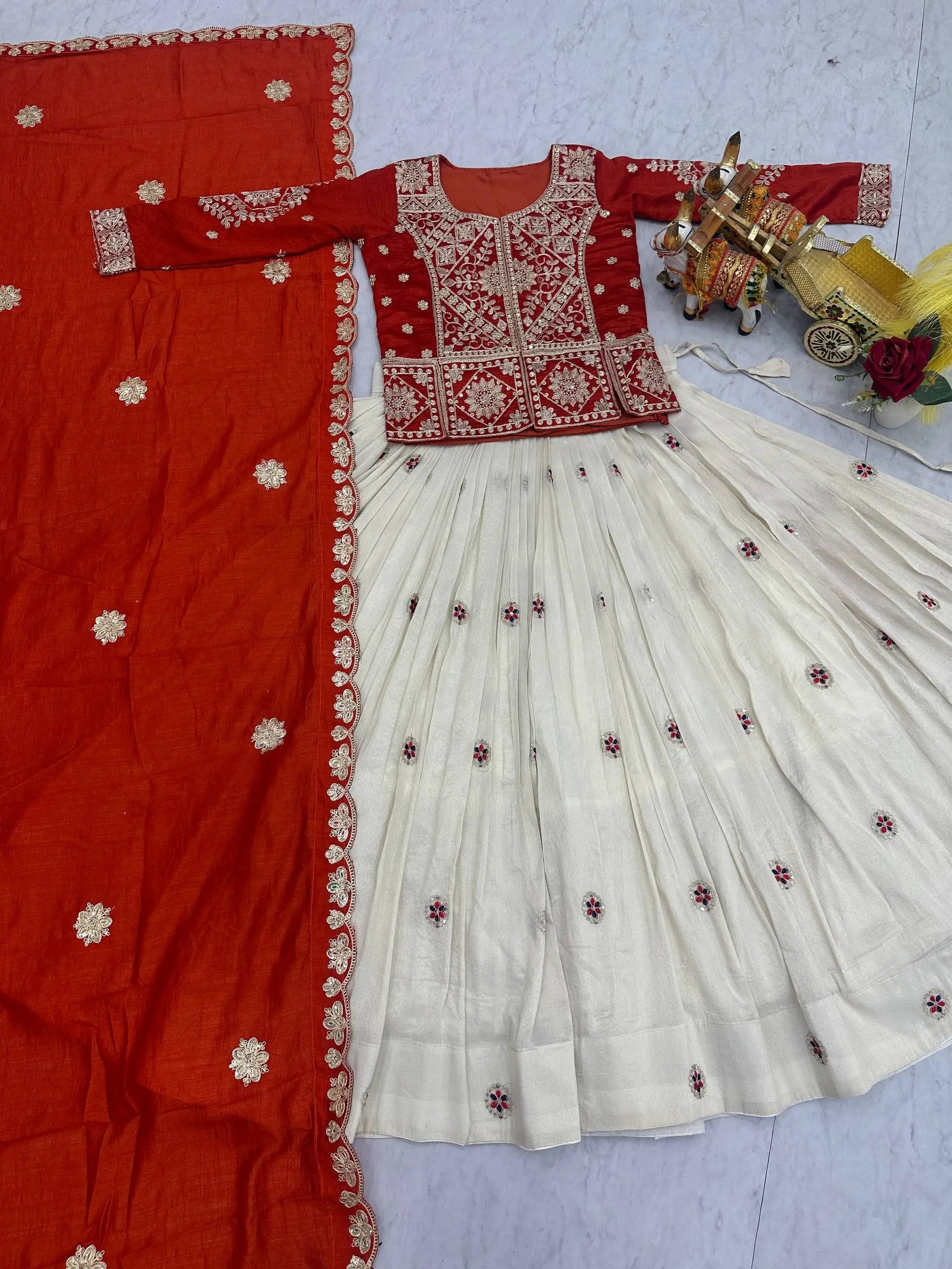 Festive Embroidered Lehenga Set for Wedding and Celebration Wear