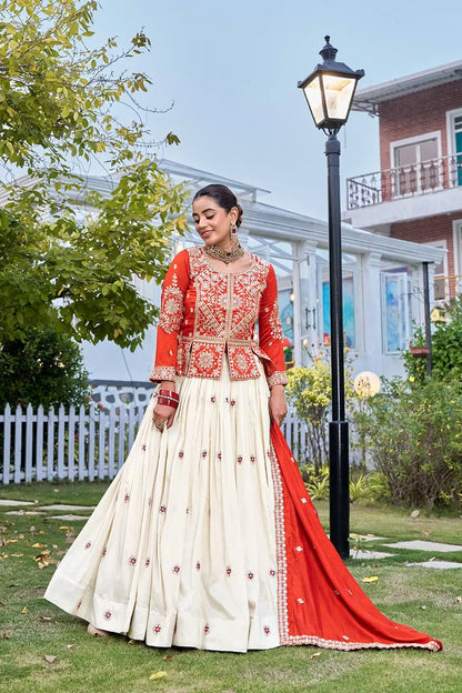 Festive Embroidered Lehenga Set for Wedding and Celebration Wear