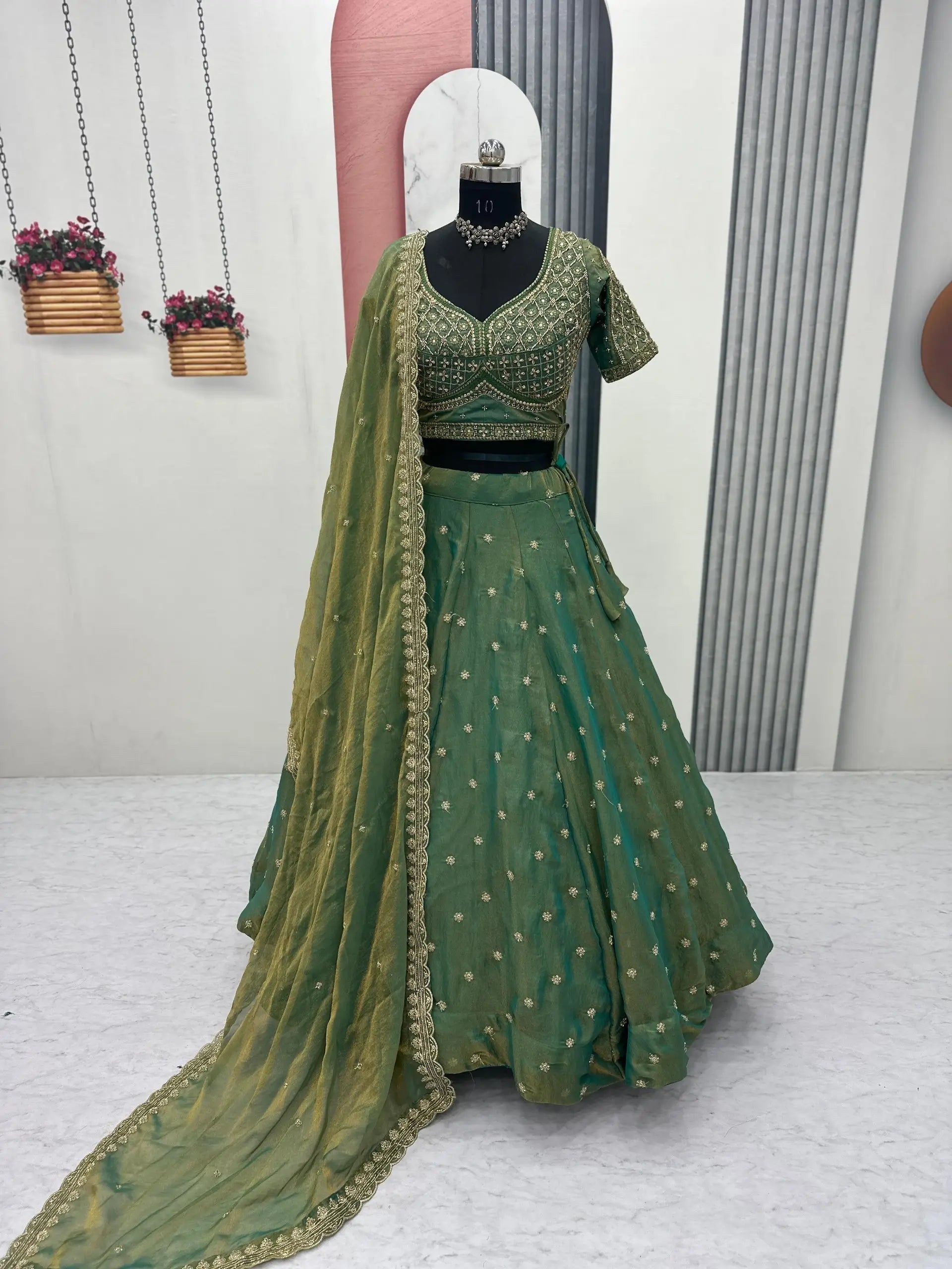 Festive Embroidered Lehenga Set with Dupatta for Wedding and Traditional Functions