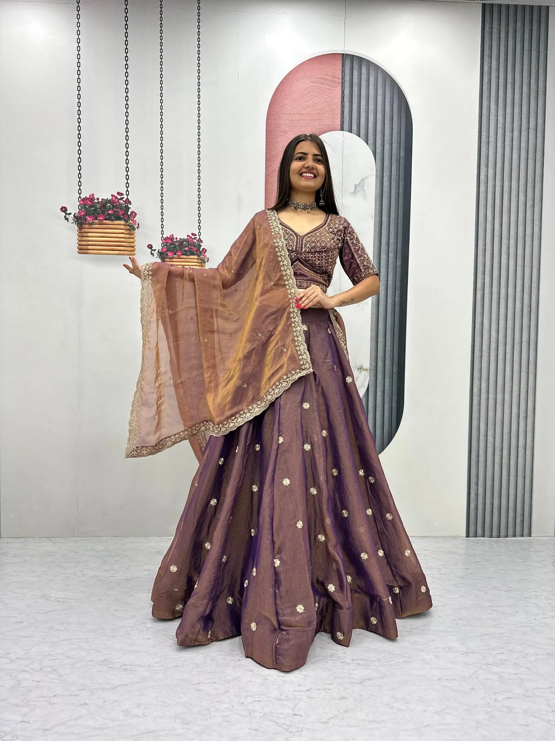 Festive Embroidered Lehenga Set with Dupatta for Wedding and Traditional Functions