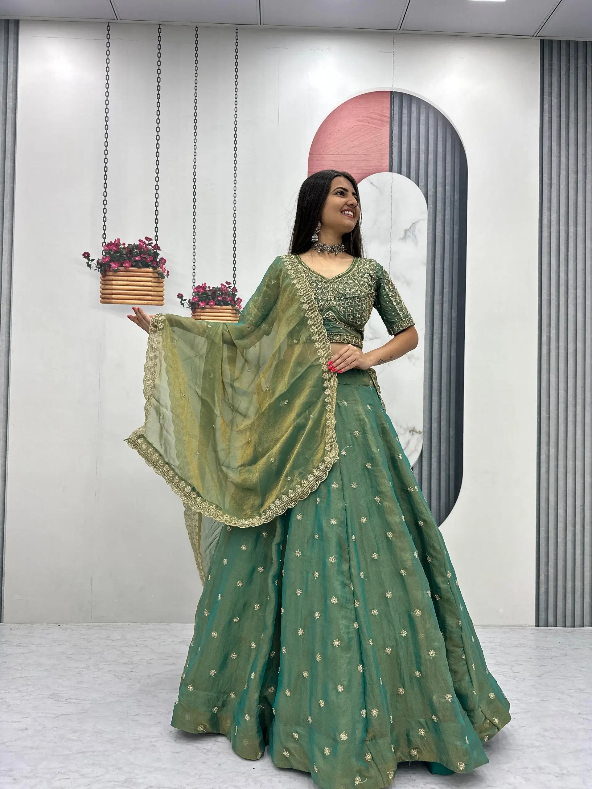 Festive Embroidered Lehenga Set with Dupatta for Wedding and Traditional Functions