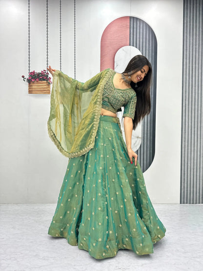 Festive Embroidered Lehenga Set with Dupatta for Wedding and Traditional Functions