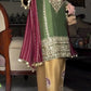 Festive Embroidered Silk Sharara Suit Set