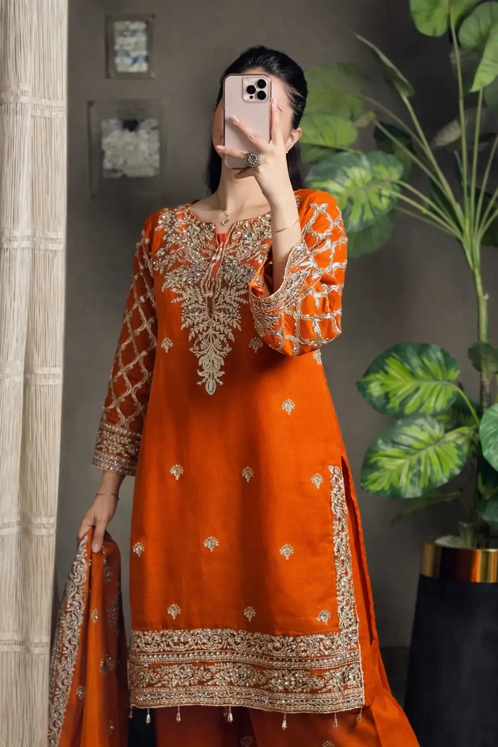 Festive Faux Georgette Plazzo Set for Wedding and Celebration Wear