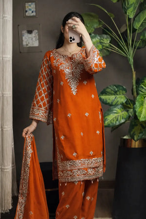 Festive Faux Georgette Plazzo Set for Wedding and Celebration Wear
