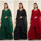 Festive Red Georgette Sharara Suit Set with Matching Thread Work and Dupatta