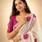 Floral Applique Sequin Saree