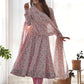 Floral Chiffon Anarkali Set with Triangle Lace Dupatta