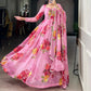 Floral Chiffon Printed Anarkali Gown Set