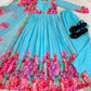 Floral Digital Print Georgette Anarkali Gown Set with Dupatta