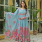 Floral Digital Print Georgette Anarkali Gown Set with Dupatta