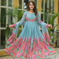 Floral Digital Print Georgette Anarkali Gown Set with Dupatta
