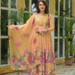 Floral Digital Print Georgette Anarkali Gown Set with Dupatta