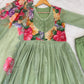 Floral Digital Print Georgette Anarkali Gown Set with Dupatta