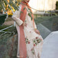 Floral Digital Print Georgette Embroidered Suit with Farshi Plazzo & Dual Tone Dupatta