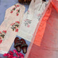 Floral Digital Print Georgette Embroidered Suit with Farshi Plazzo & Dual Tone Dupatta