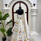 Floral Embroidered Faux Georgette Anarkali Set