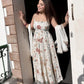 Floral Embroidered Faux Georgette Anarkali Set