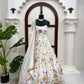Floral Embroidered Faux Georgette Anarkali Set