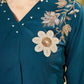 Floral Embroidered Rayon Co-ord