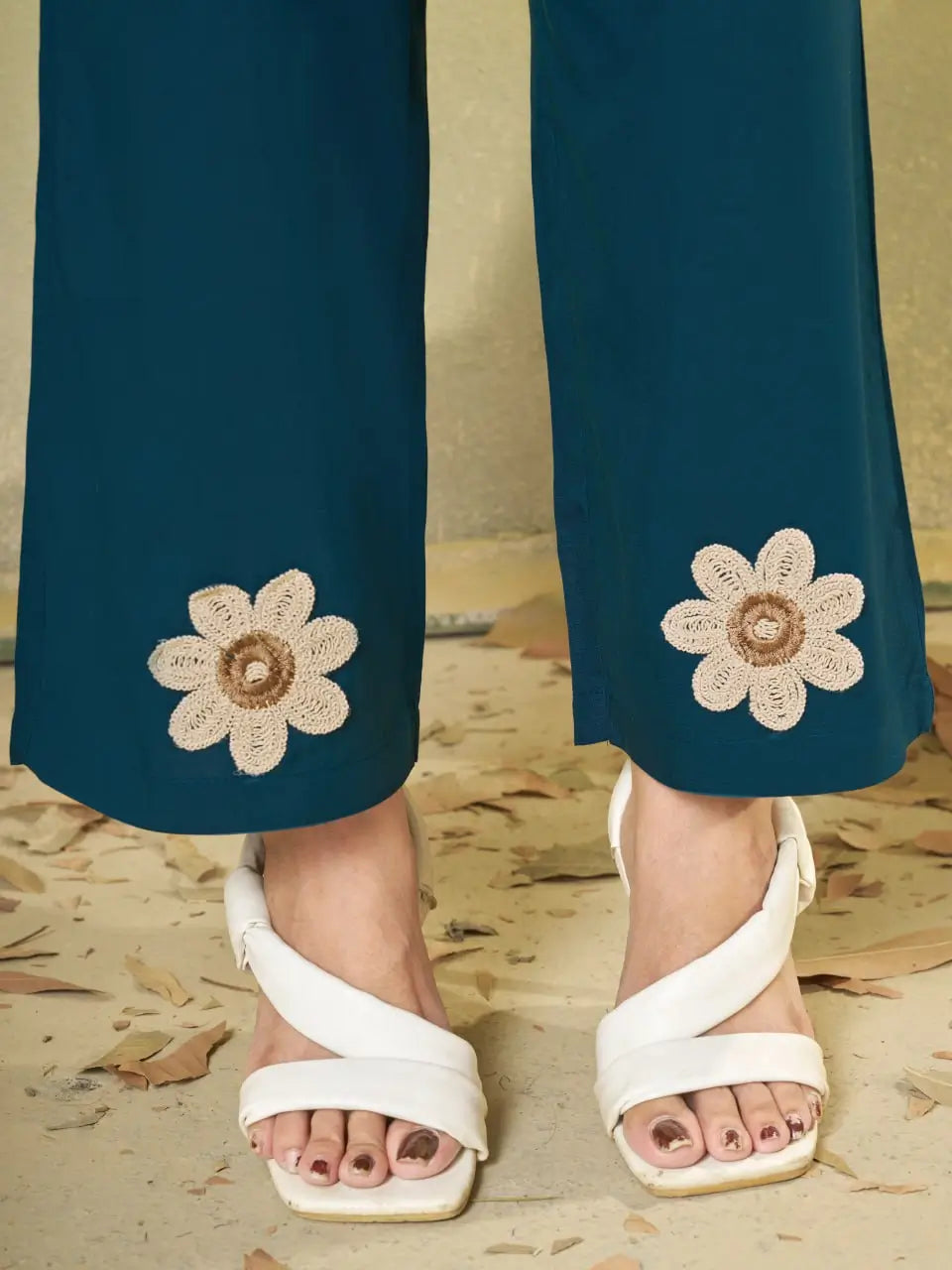 Floral Embroidered Rayon Co-ord
