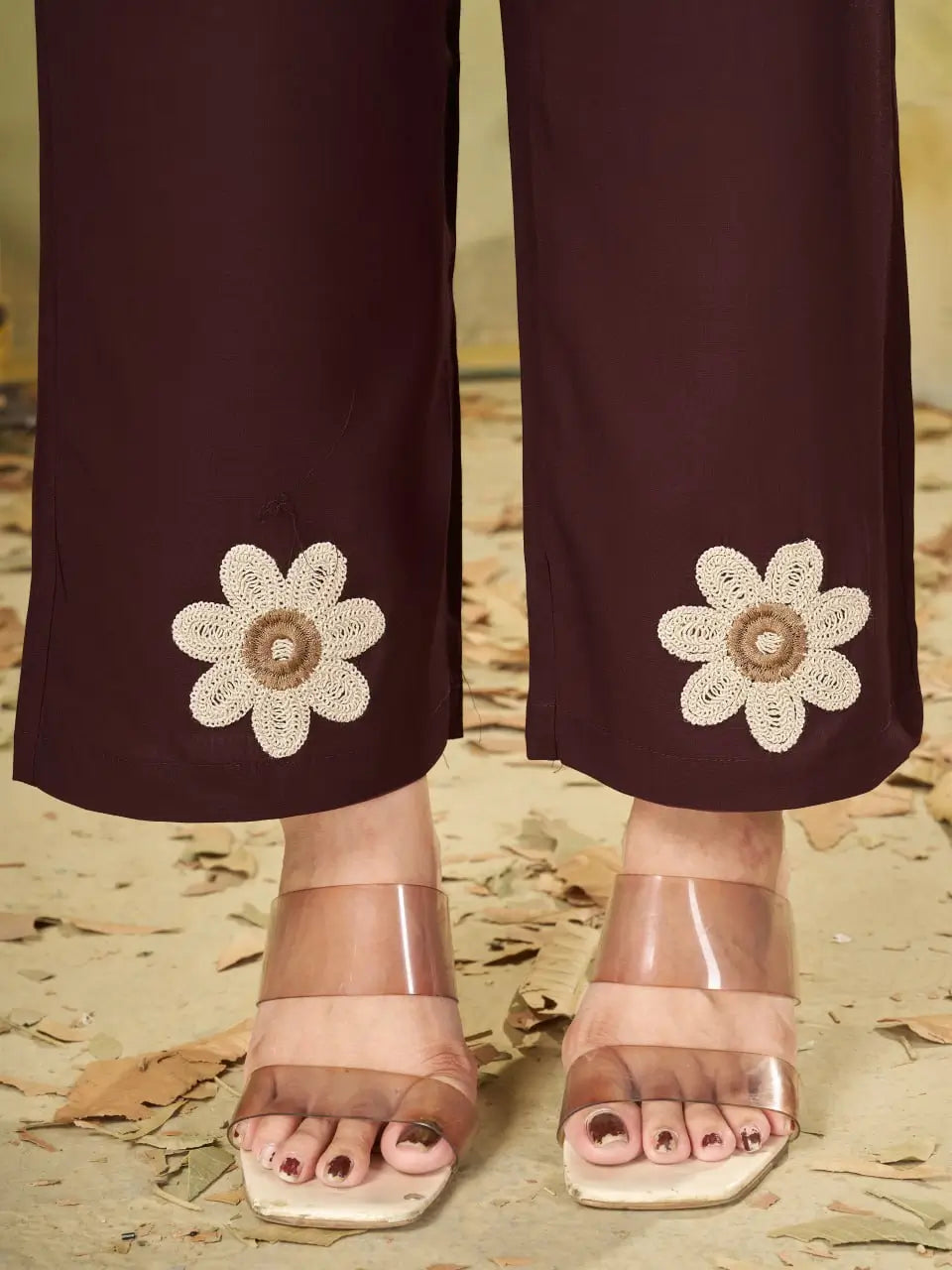 Floral Embroidered Rayon Co-ord