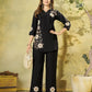 Floral Embroidered Rayon Co-ord