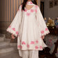 Floral Embroidered Satin Kurta Set with Farshi Palazzo for Festive and Day Wear