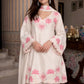 Floral Embroidered Satin Kurta Set with Farshi Palazzo for Festive and Day Wear