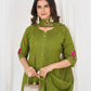 Floral Embroidery Pintuck Anarkali Set