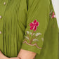Floral Embroidery Pintuck Anarkali Set